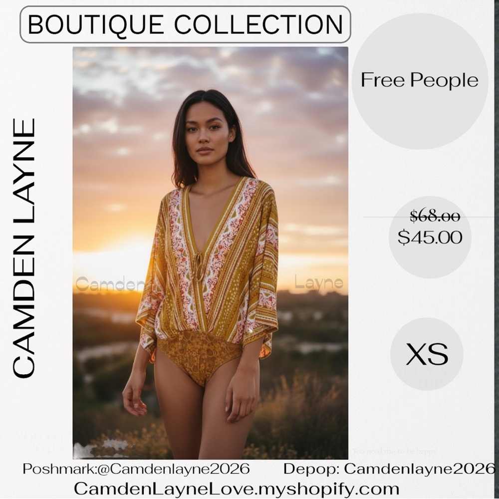 Free People Floral Kimono Bodysuit - Picture 4 of 9